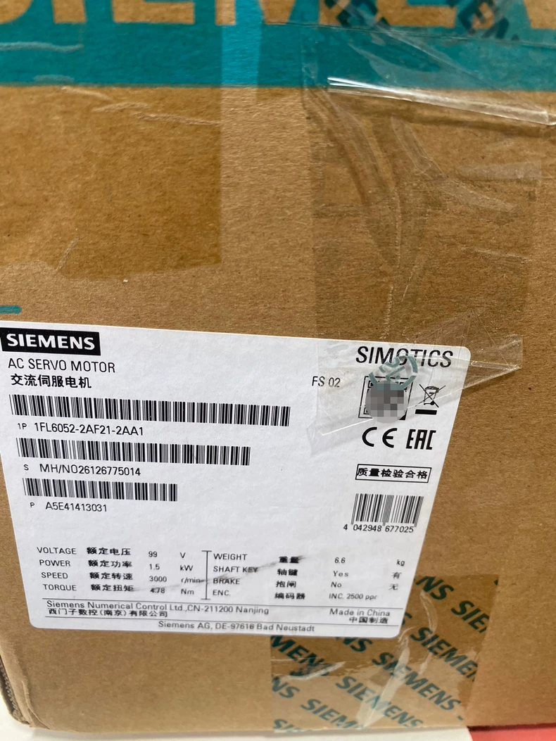 SIEMENS AC Servo Motor Converter 1FL6052-2AF21-2AA1 1 1FL6052 2AF21 2AA1 1773214845859