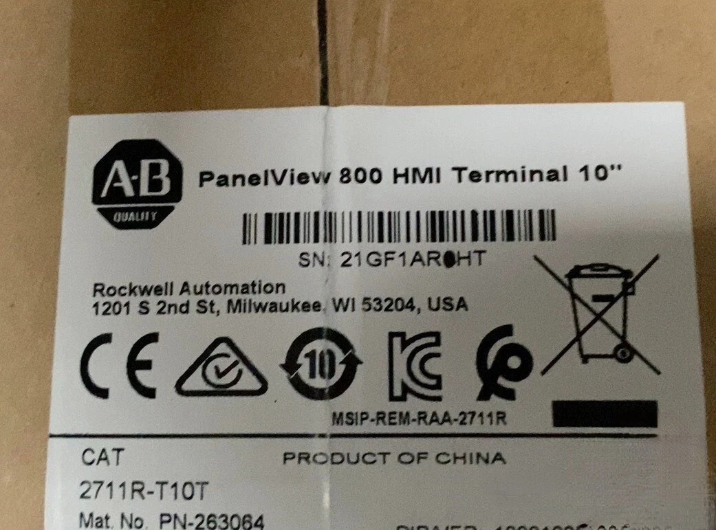 Allen-Bradley 2711R-T10T PANELVIEW 800 10.4-INCH HMI 1 2711R T10T 1770190145659