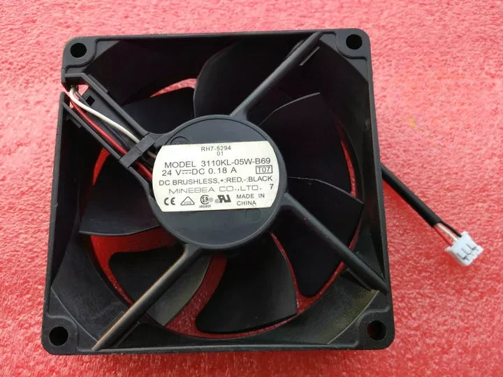 NMB 3110KL-05W-B69 Axial Fan DC 24V 0.18A 80*80*25mm 3-wires Printer Fan 1 3110KL 05W B69 1767930057836