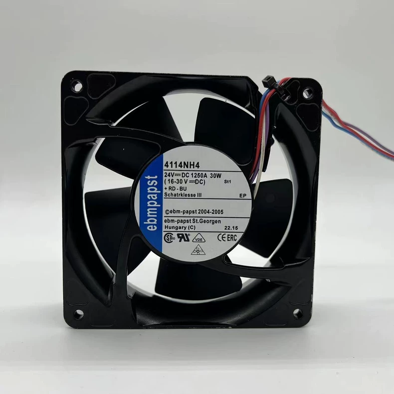 Ebmpapst 4114NH4 Axial Fan 24V 1.25A 30W 120*120*38MM 2-wire Cabinet Cooling Fan 1 4114NH4 1768284782292