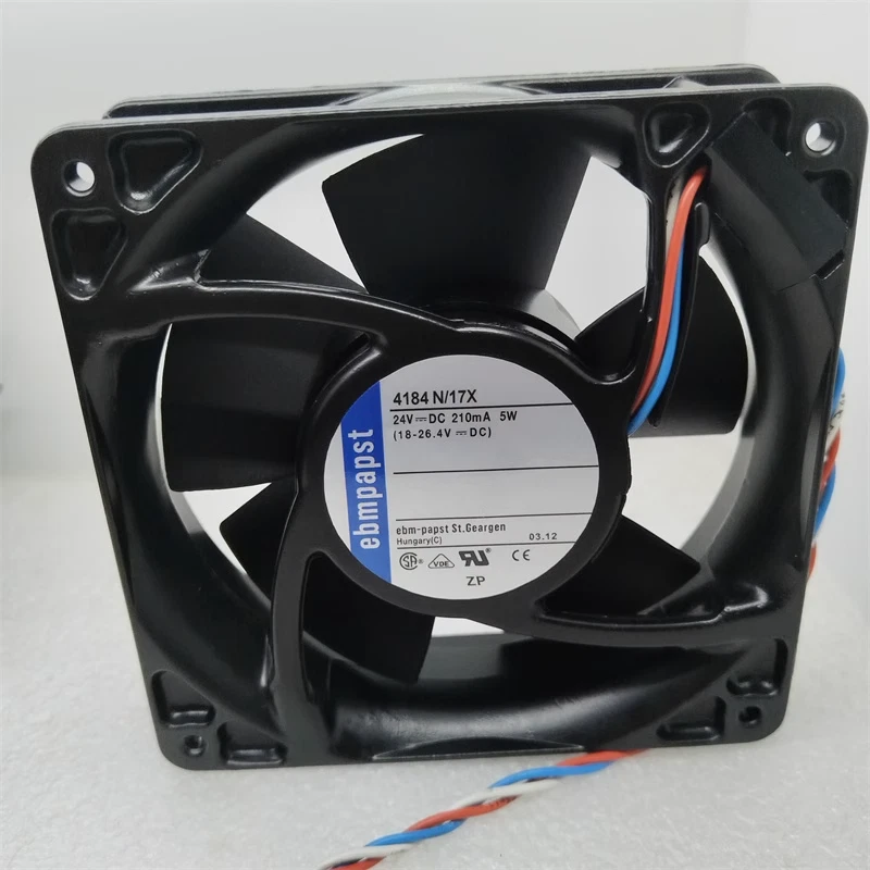 ebmpapst 4184N/17X Axial Fan 24VDC 5.9W 0.25A 119x119x38mm Alarm Cooling Fan 1 4184N 17X 1768795213667