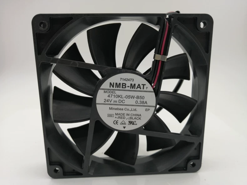 NMB-MAT 4710KL-05W-B50 DC 24V 0.38A 120*120*25mm 2-wire Inverter Cooling Fan 1 4710KL 05W B50 1768353122304