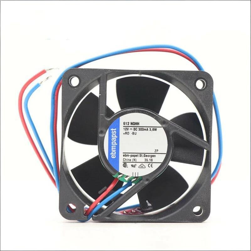 Ebmpapst 612NGHH Axial Fan DC 12V 300mA 3.6W 56.1m3/h 60*60*25mm Cooling Fan 1 612NGHH 1768371288616