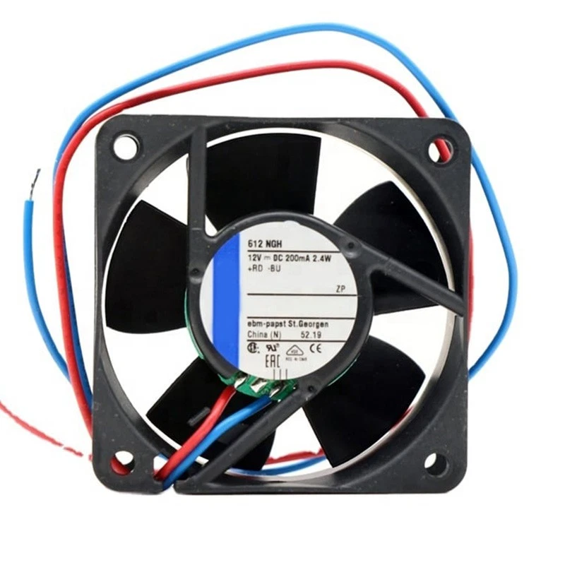 Ebmpapst Fan 612NGH Axial Fan DC 12V 2.4W 60*60*25mm 100mA Cooling Fan 2-Wire 1 612NGH 1768371461061