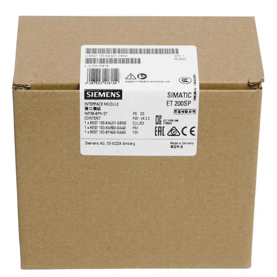 SIEMENS 6ES7155-6AA01-0BN0 ET 200SP Interface Module 1 6ES7155 6AA01 0BN0 1767767359547
