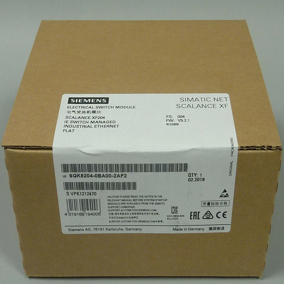 SIEMENS 6GK5204-0BA00-2AF2 XF204 Managed IE Switch Module 1 6GK5204 0BA00 2AF2 1768803282231