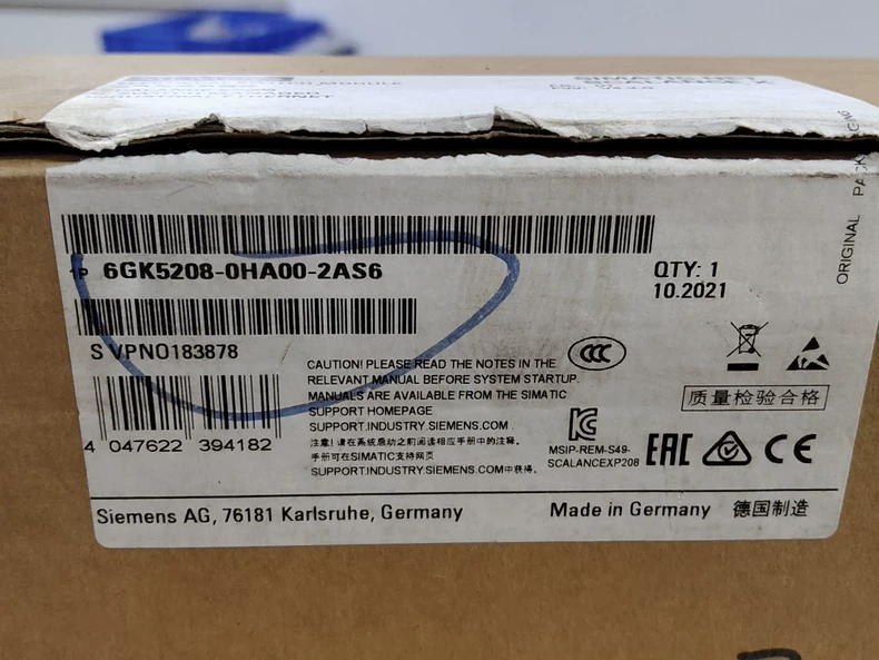 SIEMENS 6GK5208-0HA00-2AS6 Industrial Ethernet Switch Module 1 6GK5208 0HA00 2AS6 1768891070404