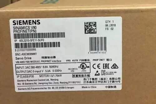 SIEMENS Servo Driver 6SL3210-5FE11-5UF0 1 6SL3210 5FE11 5uF0 1768283733660