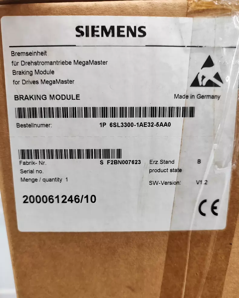SIEMENS 6SL3300-1AE32-5AA0 SINAMICS BRAKING MODULE 1 6SL3300 1AE32 5AA0 1775014952101