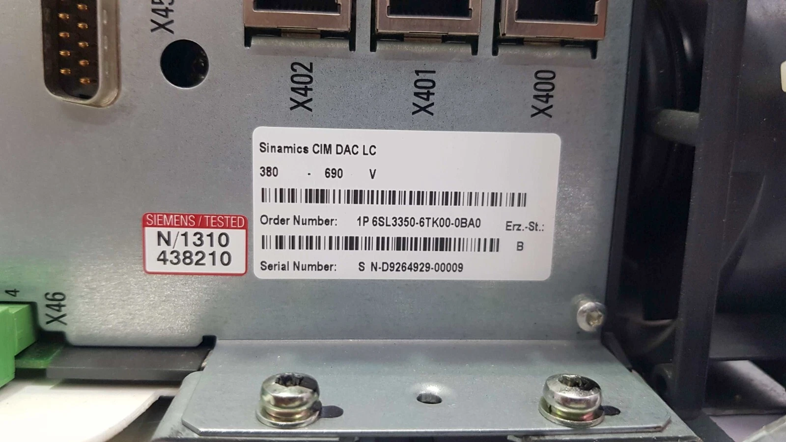 SIEMENS 6SL3350-6TK00-0BA0 SINAMICS CONTROL INTERFACE MODULE 1 6SL3350 6TK00 0BA0 1772499355614