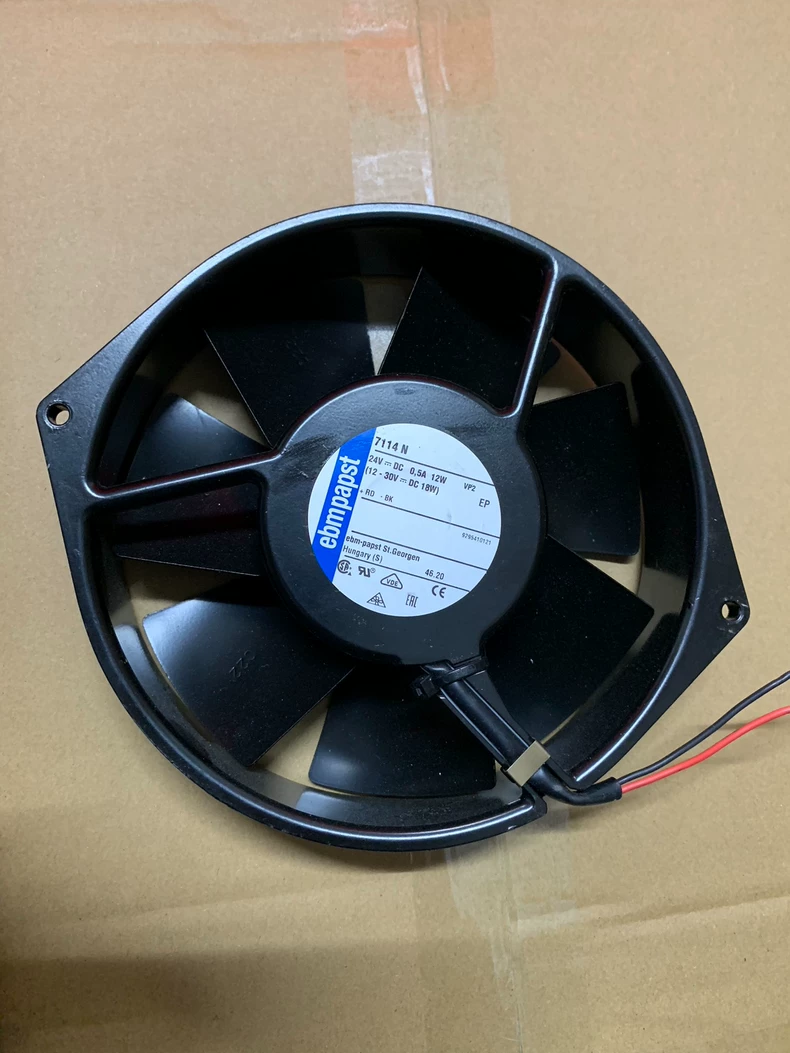 Ebmpapst 7114N Axial Fan DC 24V 0.5A 12W 172*150*38MM 2Wire Cabinet Cooling Fan 1 7114N 1767925671442