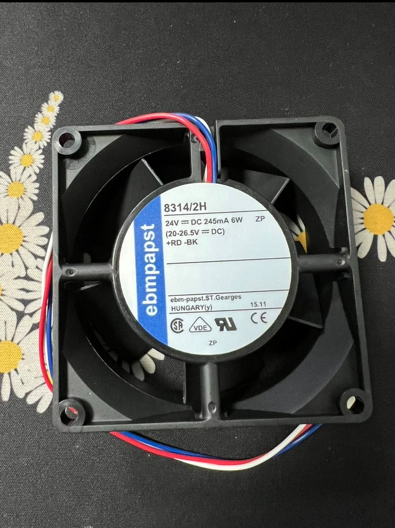 Ebmpapst 8314/2H Axial Fan DC 24V 0.25A 6W 80*80*32mm 3-Wire Cooling Fan 1 8314 2H 1768352869800