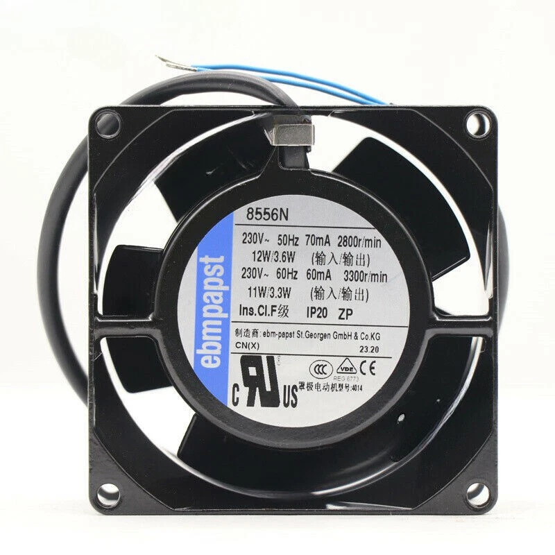 Ebmpapst 8556N Axial Fan 230V 80x80x38mm 12W 70mA High Temperature Cooling Fan - Industrial Cooling Fan 1 8556N 1767860340625