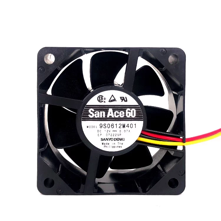 SANYO Denki 9S0612M401 SanAce DC Fan 12V 0.07A 60*60*25MM 3-wire Axial Fan 1 9S0612M401 1768544817449
