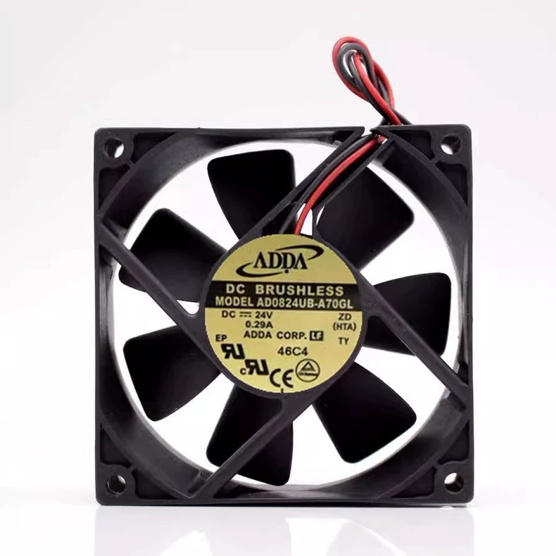 For ADDA AD0824UB-A70GL DC 24V 0.29A 80*80*25mm 2-wire Power supply cooling fan 1 AD0824UB A70GL 1767864737189