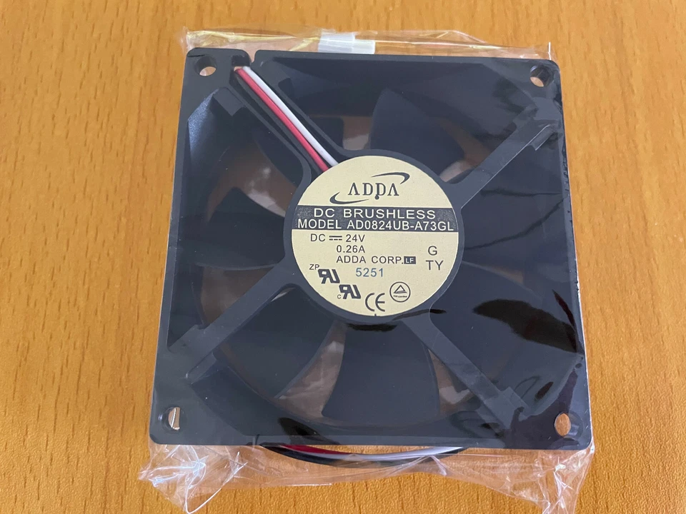 ADDA AD0824UB-A73GL Case Fan DC 24V 0.26A 80*80*25mm 3-wire Axial Cooling Fan 1 AD0824UB A73GL 1768179330109