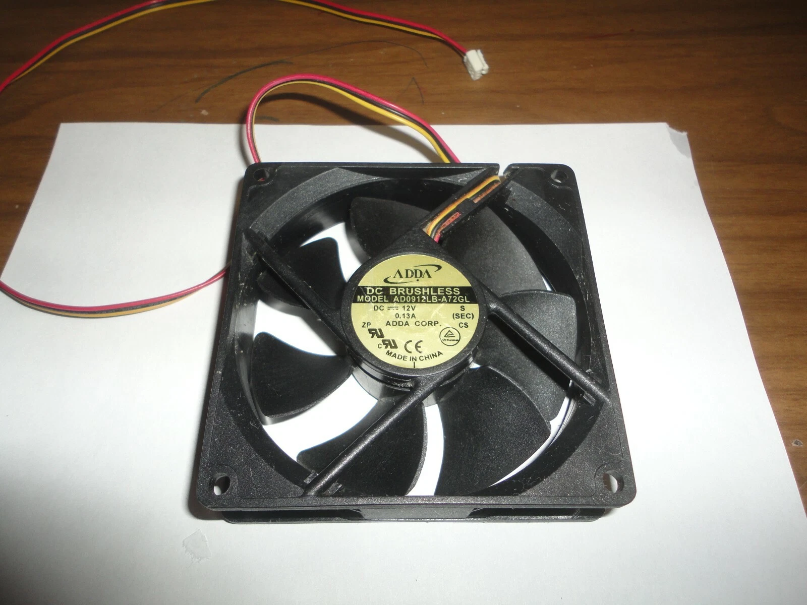 ADDA Fan AD0912LB-A72GL DC 12V 0.13A 90*90*25mm 37.7CFM 3wire Lamp Cooling Fan 1 AD0912LB A72GL 1768276224995