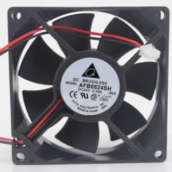 Delta AFB0824SH DC 24V 0.33A 80x80x25mm 2‑Wire Ball Bearing Inverter Cooling Fan