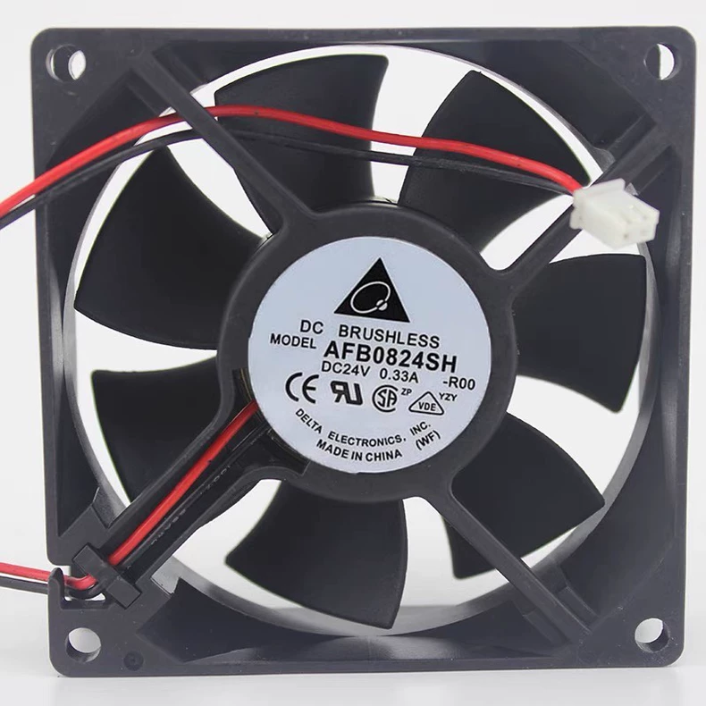 Delta AFB0824SH DC 24V 0.33A 80x80x25mm 2‑Wire Ball Bearing Inverter Cooling Fan 1 AFB0824SH 1768186624930