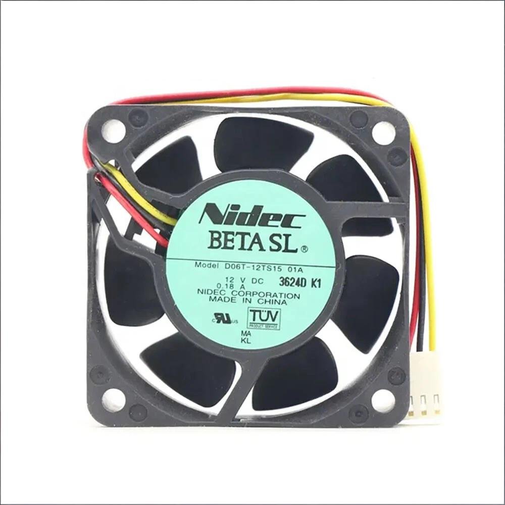 Nidec D06T-12TS15 01A Axial Fan DC 12V 0.18A 60X60X25MM Cooling Fan 1 D06T 12TS15 1768535493727