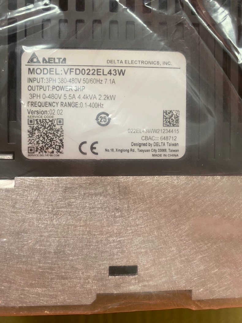 DELTA VFD022EL43W Inverter 1 VFD022EL43W 1775204728253