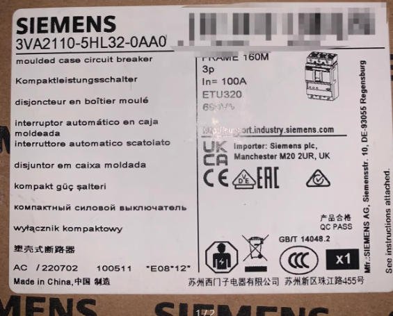 SIEMENS 3VA2110-5HL32-0AA0 Moulded Case Circuit Breaker 1 bb31ae11 65fd 4e65 bd73 b3fb9059f63c