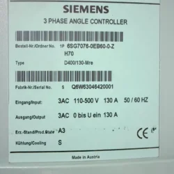 6SG7076-0EB60 Siemens Stator Controller - Precision Control