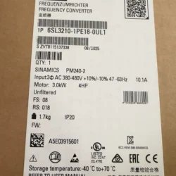 SIEMENS Frequency Converter 6SL3210-1PE18-0UL1 - High Efficiency