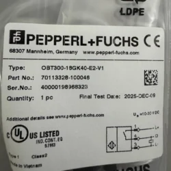 PEPPERL+FUCHS Photoelectric Sensor OBT300-18GK40-E2-V1