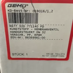 R677 32D GEMU Manual Valve for Industrial Applications