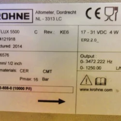KROHNE Electromagnetic Flow Meter 0-901-73-808-0 A14121918 | Fluid Monitoring