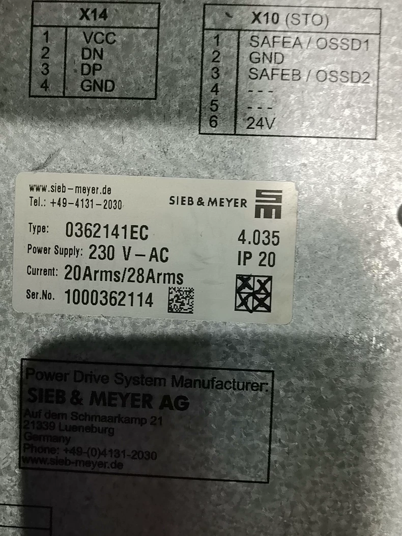 High-Frequency Spindle Drive Sieb & Meyer 0362141EC Unit