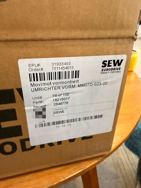 Industrial Guider Component SEW 31933493 MM07D-503-00 Drive