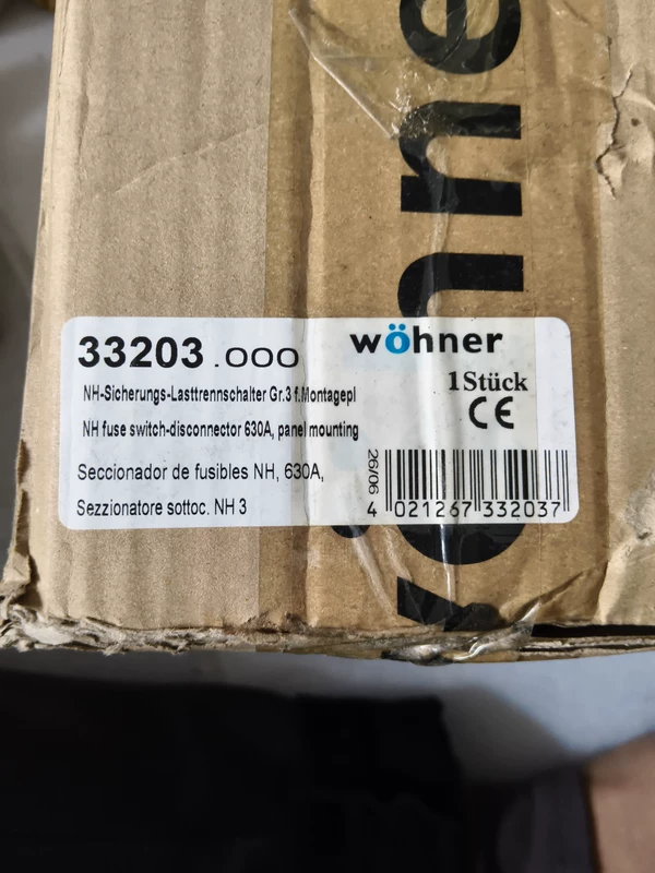Busbar Adapter Wohner 33203 000 - 3-Pole 60mm System