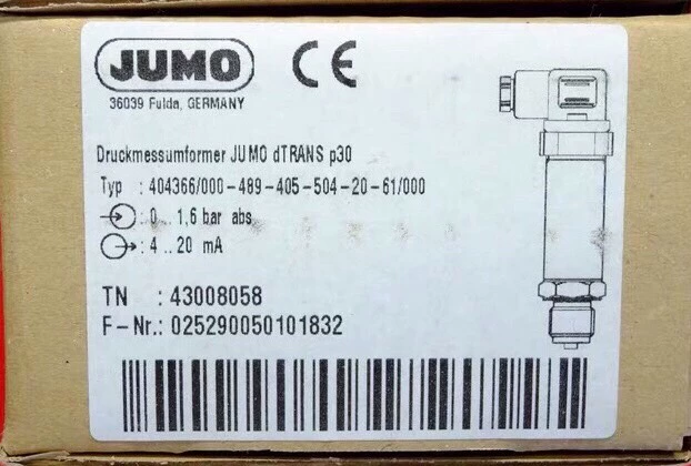 Industrial Pressure Sensor Jumo 404366/000-489-405-504-20-61/000