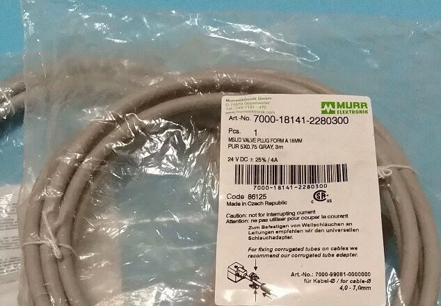 Industrial Connecting Cable MURR 7000-18141-2280300 3m M12