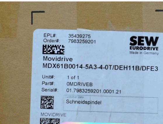 Frequency Inverter Sew Eurodrive MDX61B0014-5A3-4-0T DEH11B DFE3