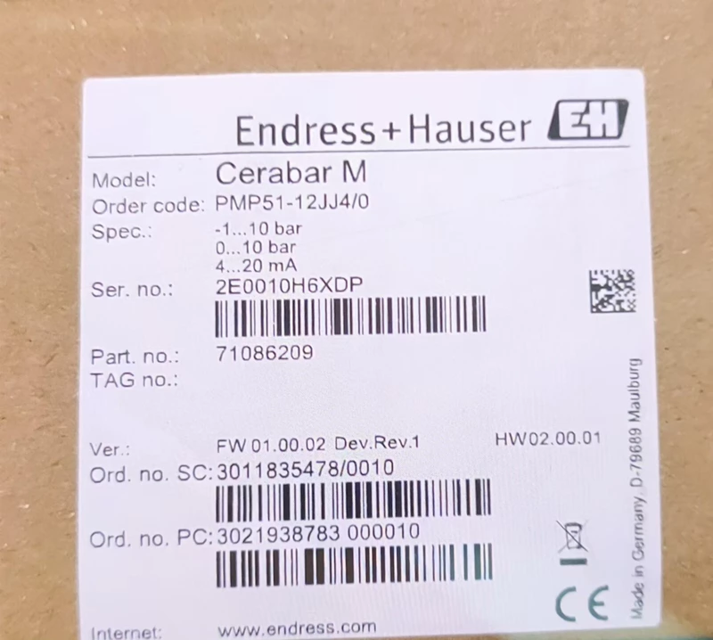 Industrial Pressure Transmitter Endress+Hauser PMP51-12JJ4/0