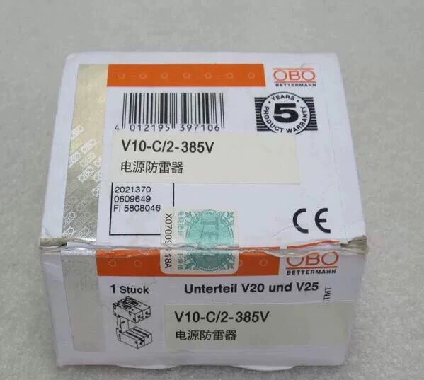 Power Surge Protector OBO V10-C/2-385V DIN Rail Mounted