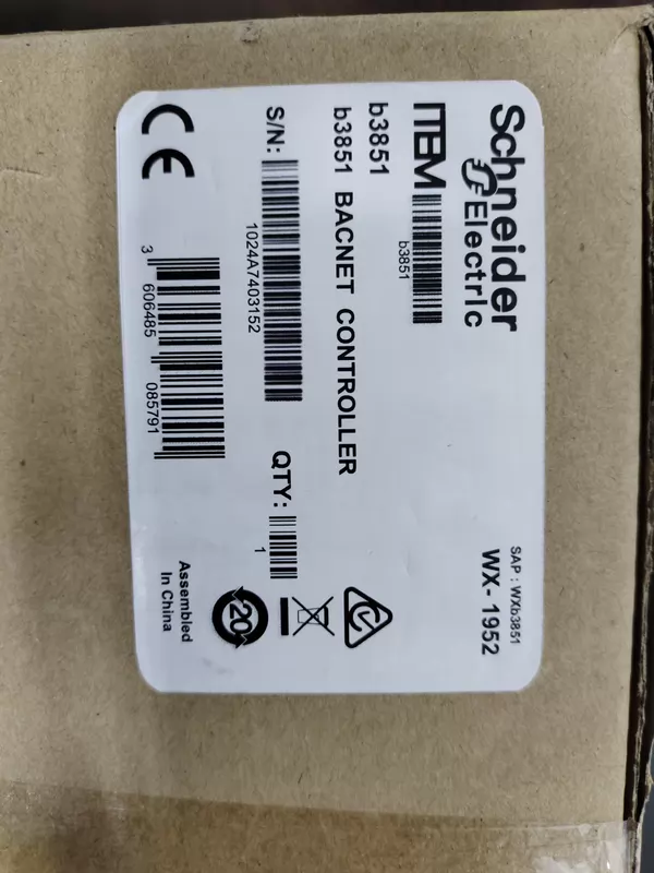 BACnet IP Controller Schneider b3851 with Advanced Protocol