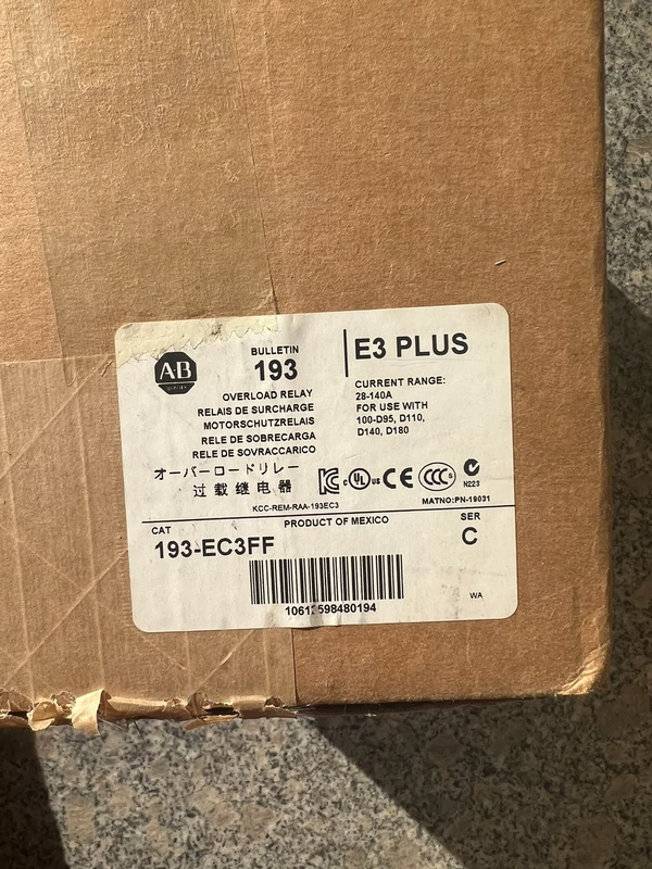Allen-Bradley 193-EC3FF Overload Relay for Motor Protection