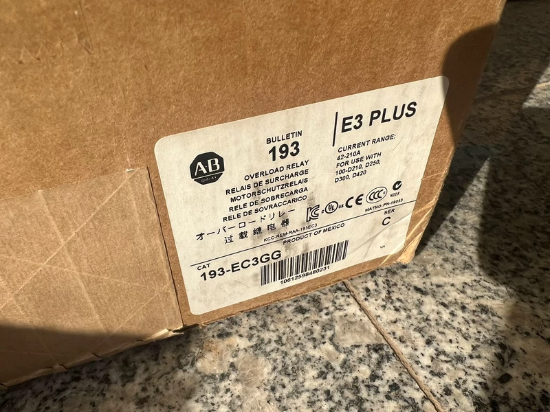 Allen-Bradley 193-EC3GG Overload Relay for Motor Protection