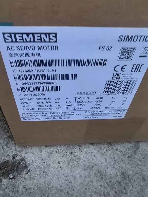 Siemens 1FL6042-1AF61-2LA1 Servo Motor for Precision Motion