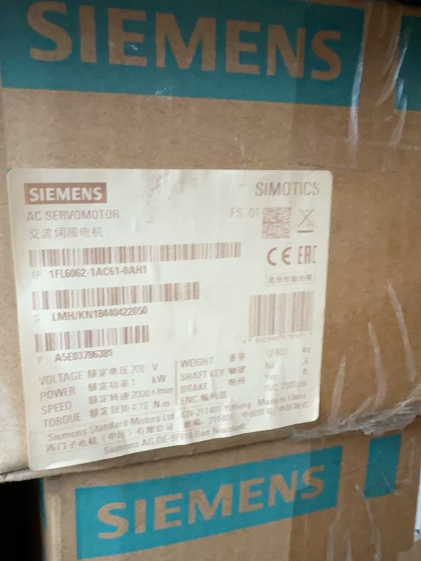 High-Performance Servo Motor SIEMENS 1FL6062-1AC61-0AH1