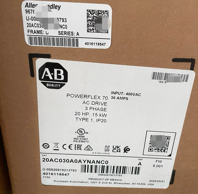 Allen-Bradley 20AD065A3AYNANC0 Industrial AC Drive 65A