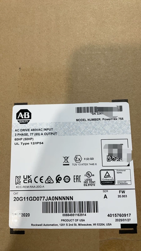 Allen-Bradley 20G11GD077JA0NNNNN AC Drive 480V Industrial
