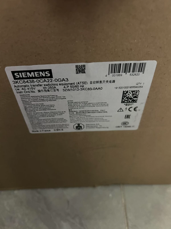 SIEMENS 3KC8438-0CA22-0GA3 Transfer Switch for Power Systems