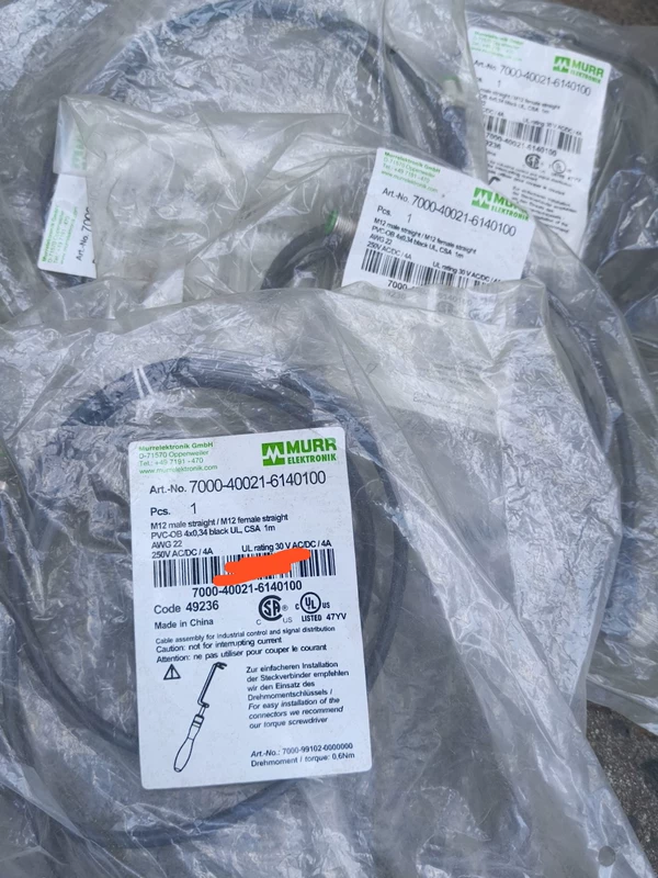 Murr 7000-40021-6140100 Connector Cable for Industrial Use