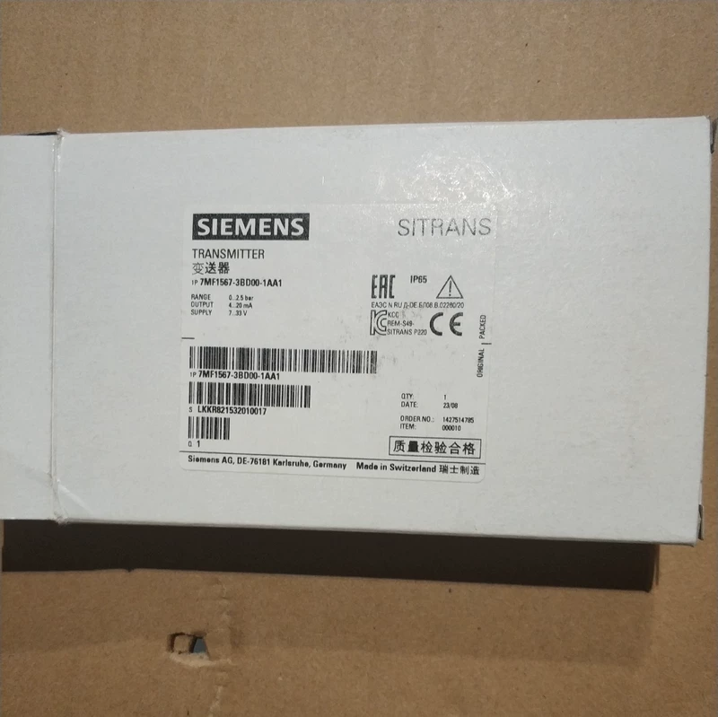 SIEMENS 7MF1567-3BD00-1AA1 Pressure Transmitter