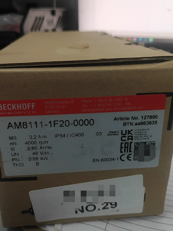 Beckhoff AM8111-1F20-0000 Servo Motor for Precision Automation